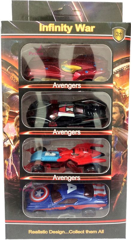 PRIMEFAIR Diecast Metal Car Set Models of Toy Avengers Cars for Children( 4 Pcs Set)  (Multicolor, Pack of: 4)