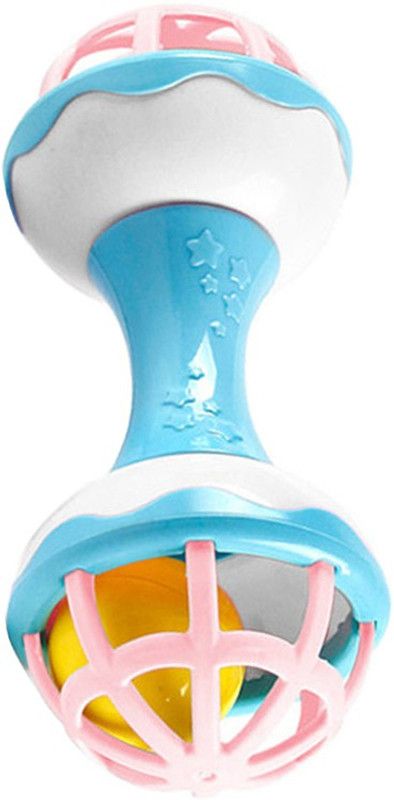 Nema Baby Handheld Colourful Rattle Toy for Toddlers - Dumbell Rattle  (Blue)