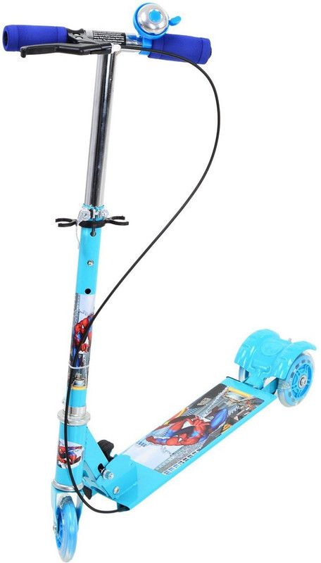 Fizloz kids scooter with led wheels, adjustable height, brakes and bell (blue) Kids Scooter  (Blue)