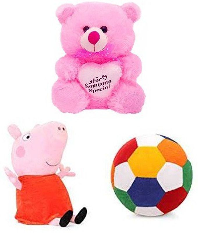 quty Lovable Hugable Soft Stuffed Toys For Someone Special Teddy Bear And Peppa Pig Kids Toy Birthday Gift - 30 cm - 30 cm  (Multicolor)