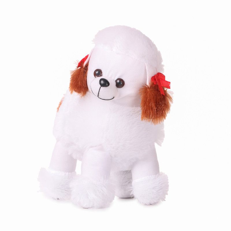 Deals India Cute and Adorable White Poodle Dog Plush Soft Toy for Kids Height- 30cm (White) - 30 cm  (White)