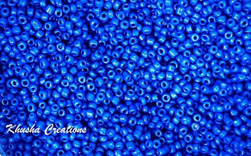 KHUSHA CREATIONS Blue Glass Seed Beads Beads for Embroidery , Craft , Jewelry making , DIY (100 grams)