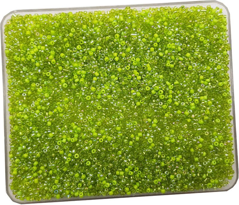 eshoppee 200 gm 11/0 Green Color Glass Seed Beads for Jewellery Making Material (2)