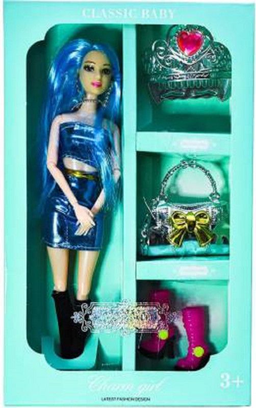 s yuvraj Fashion Doll Beauty Charm Handbag Shoes Clothes & Ornaments (Multicolor)  (Multicolor)