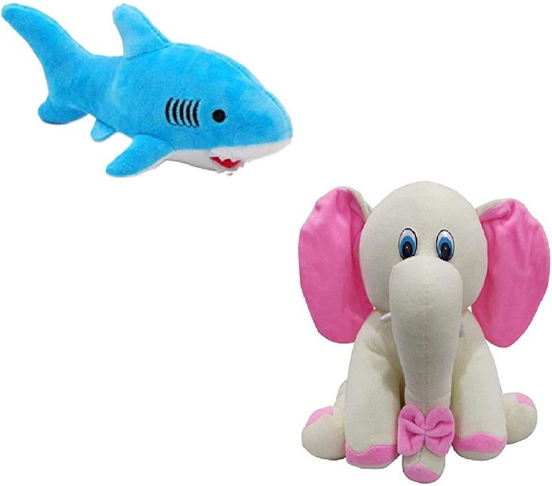 kashish trading company BLUE SHARK WITH WHITE APPU 30 CM - 30 cm  (Multicolor)