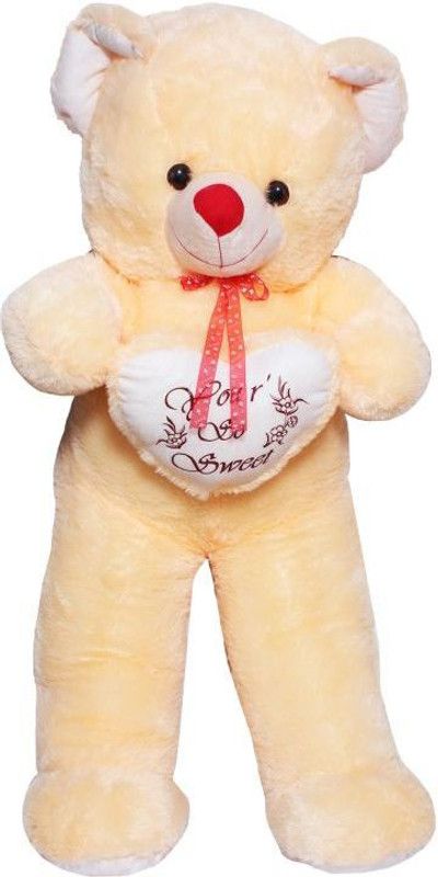 GN Enterprises 5 feet Teddy with Heart GN_11 - 152 cm  (Cream)