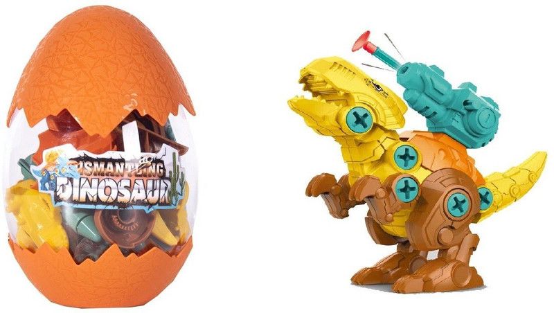 Delite Fun Play DINO EGG T Rex Dinosaur building blocks shooter DIY do it yourself Action Toy Figure Model  (Multicolor)