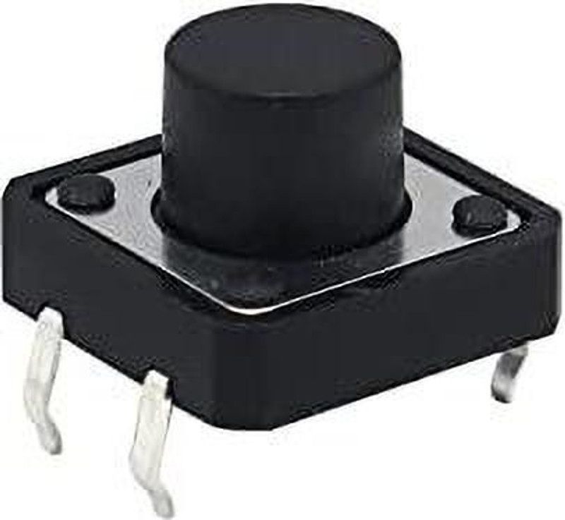 Electronic Spices 12 X 12 X 8mm Black Color Tactile Momentary Push Button Switches Pack of 500pcs Electronic Components Electronic Hobby Kit