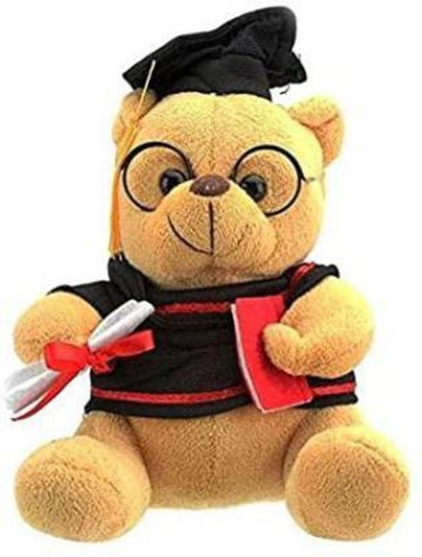 EILLY Educated Teddy Bear- Soft Plush Stuffed Toy for Kids in Beige Color by Set of 1 - 15 cm (Multicolor) (MUSIC ) - 20 cm  (Brown)