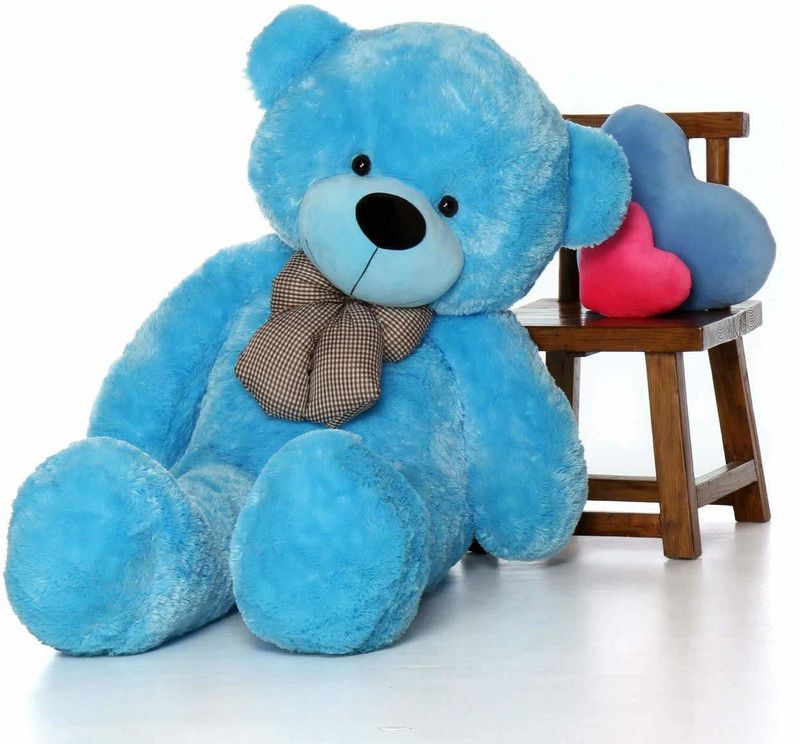 Love And Joy Huggable Soft Stuff blue Teddy - 120 cm (Blue) - 120 cm  (Blue)