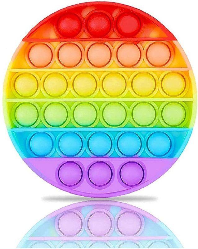 LDB ENTERPRISE Building Training,Toning Tube Pop It Fidget Toys, Big Push Pop Its Bubble Fidget Sensory Toy, Autism Special Needs Silicone Stress Relief Toys, Sensory Toys Novelty Gifts (Round)  (Multicolor)