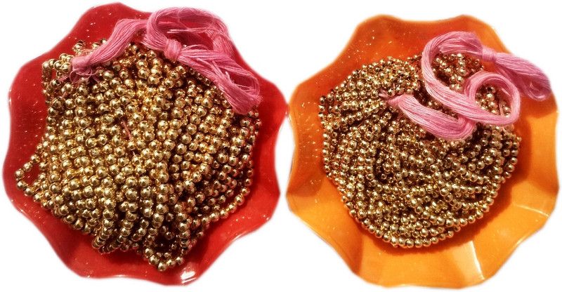 RUHAILA 3 MM + 4 MM GOLDEN PLASTIC BEADS FOR ART CRAFT AND ZARI 3600 PCS