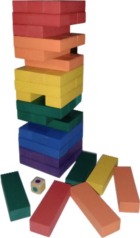 GYANOTOY Wooden Blocks Stacking Tumbling Tower Game (Multicolor)  (Multicolor)
