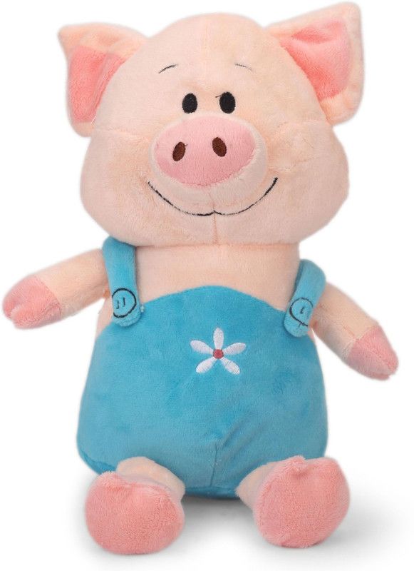 My Baby Excel Pig with Dungaree - 29 cm - Blue Colour - 29 cm  (Blue)
