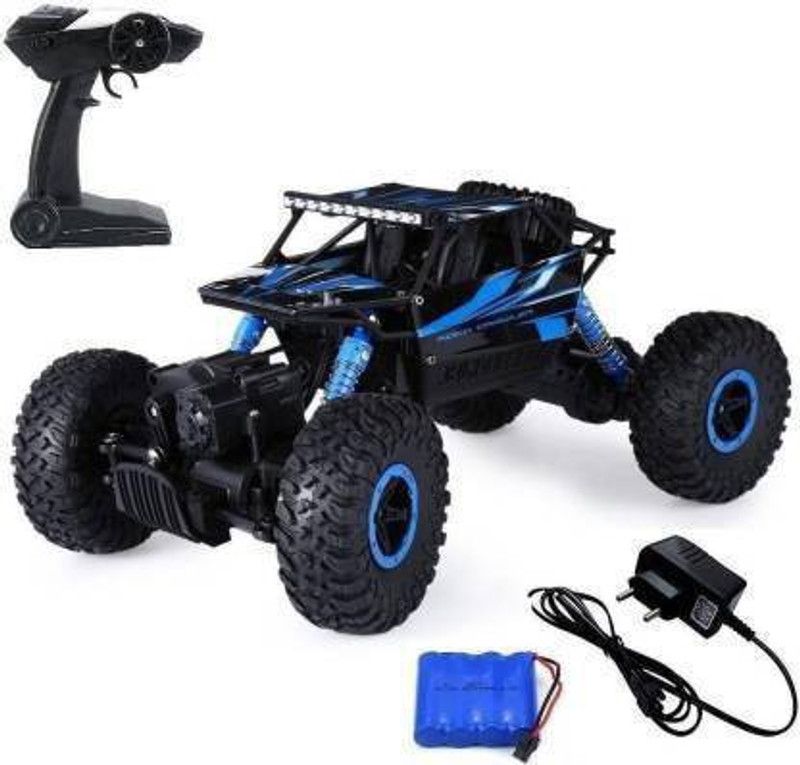 Psb TOES Waterproof Remote Controlled Rock Crawler RC Monster Truck, 4 Wheel Drive, 1:18 Scale (Blue) (Blue, Black)  (Black, Blue)