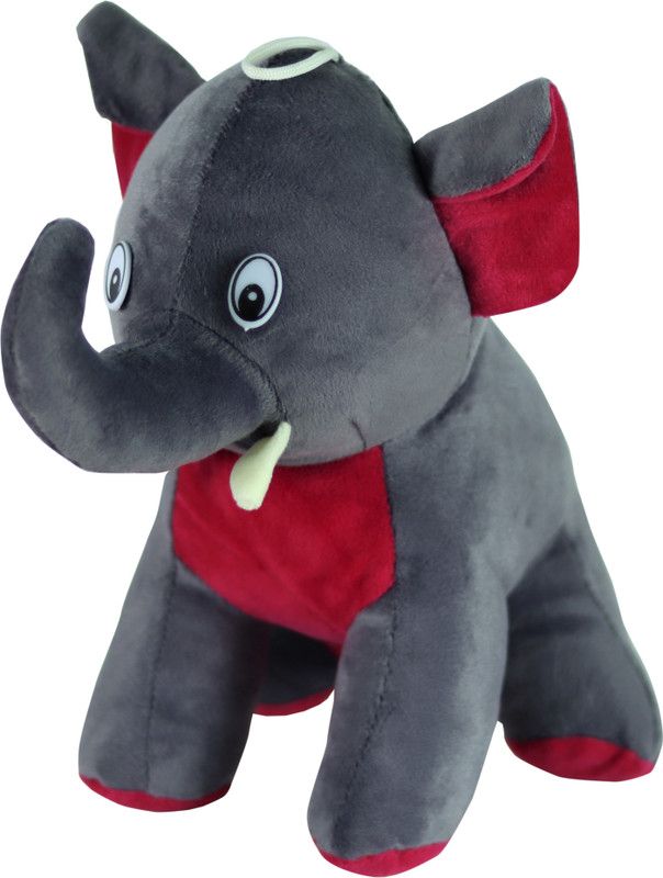 Greenila Cute and Soft Toys Plush Stuffed Animals Elephant Birthday Gifts for Boys Girls Kids Home Decor - 27cm(Black & Red) - 23 cm  (Black)