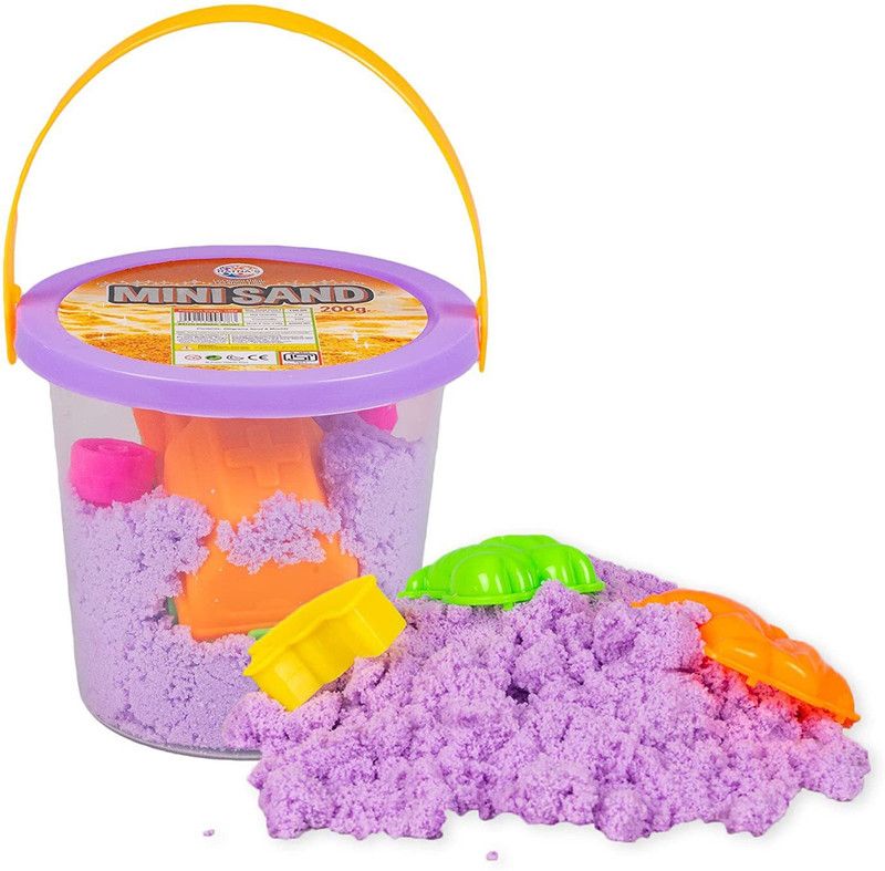 RATNA'S Toy Mall Mini Sand 200g Purple Color for Kids with Assorted Moulds