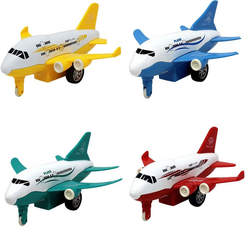 Shoppernation Diecast Airplane Toy Pull Back Action Mini Aircraft Plane Toys - Pack of 4 (1TNG330)  (Multicolor)