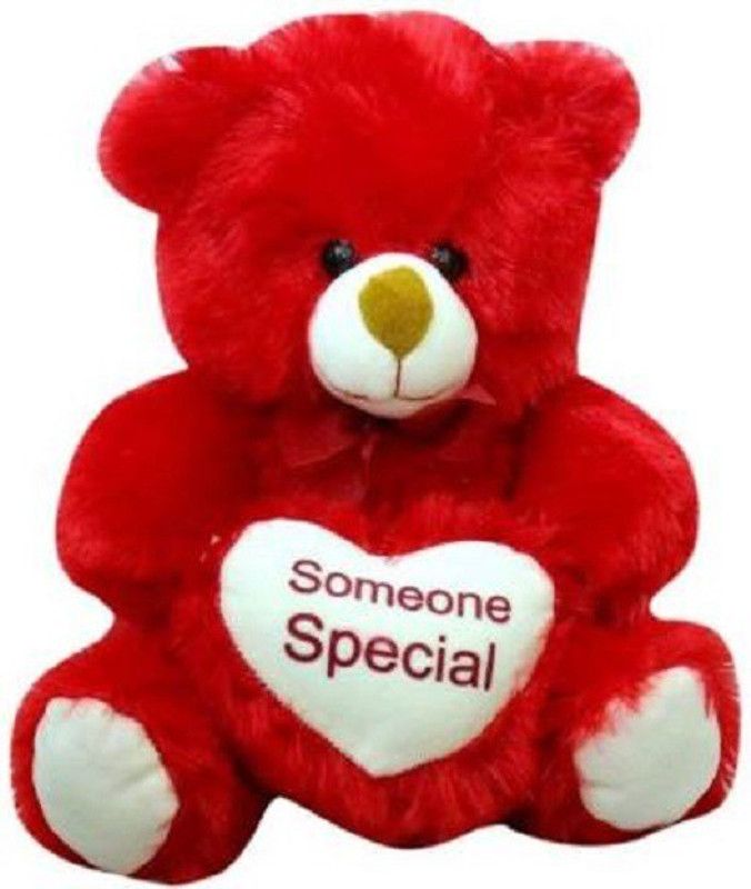 Bindaasdeals Stuff Bear W/Heart (Someone Special ) Sitting - 35 cm  (Red)