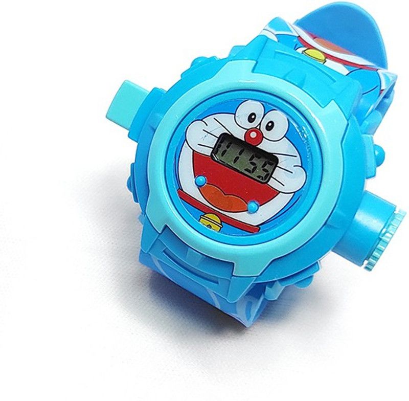 QWICK CLICK Doraemon Cartoon 3D Automatic Projector 24 Grids Display Digital Watch  (Multicolor)