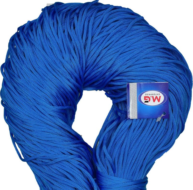 KNIT KING Macrame Blue Braided Cord Thread Nylon knot Rope sturdy cording, mildew resistant DIY 3 mm 225 m for Jewelry Making, Bags & art craft