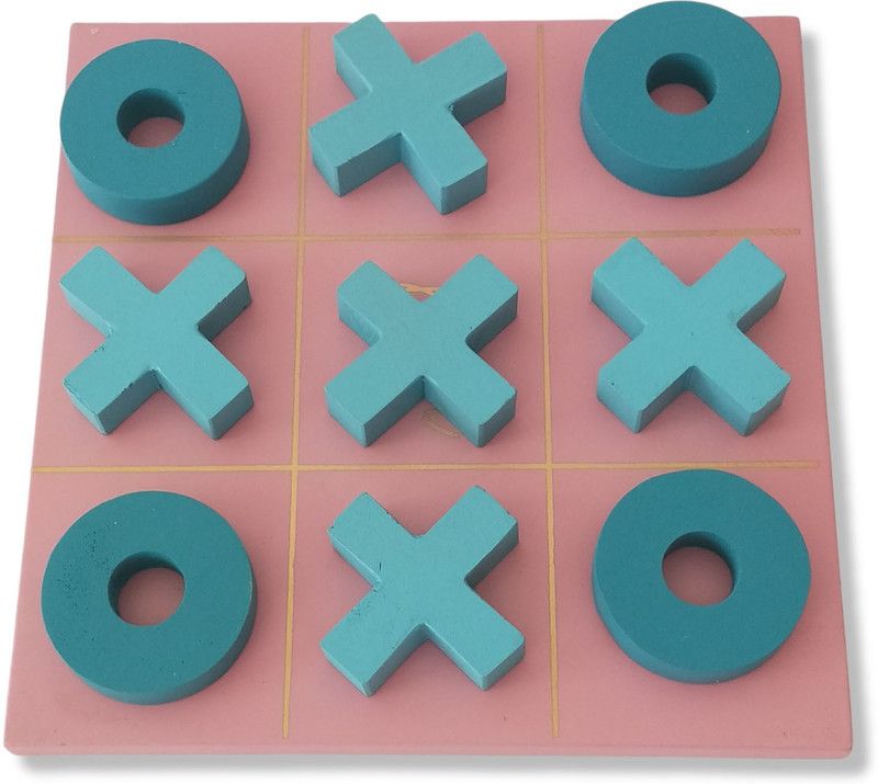 KOA Wooden Tic Tac Toe for Kids (Pink & Blue) Party & Fun Games Board Game