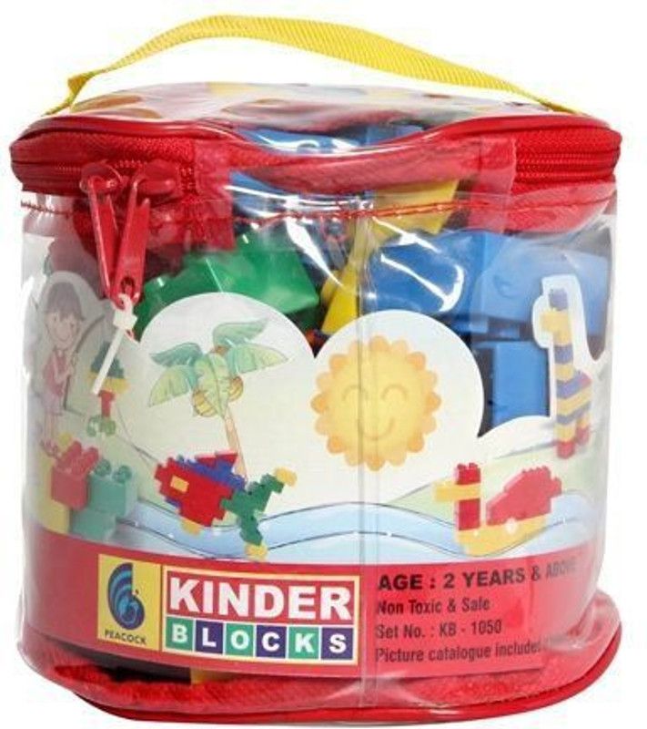Peacock Kinder Blocks - 50 pieces  (Multicolor)