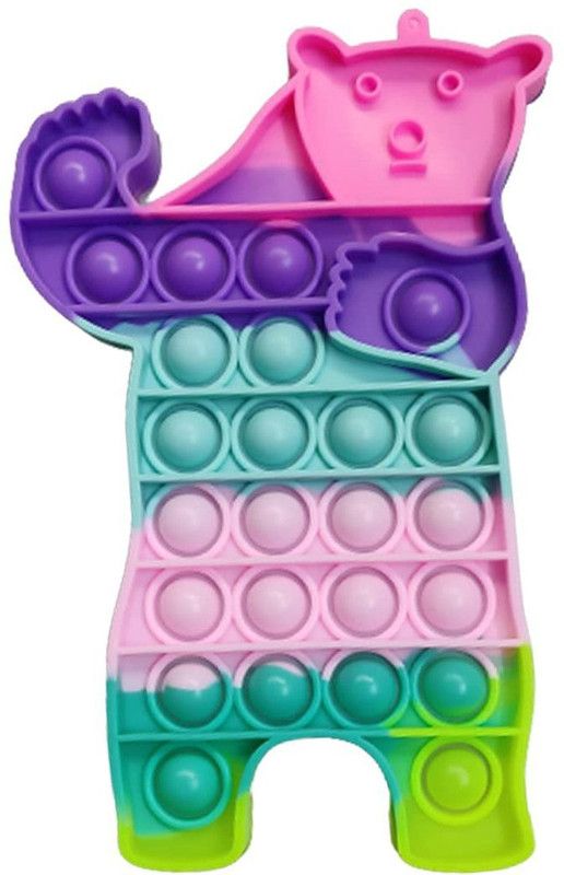 VIBOTON Fidget Toy for Kids, Small Pop it for Kids, Stress Relief for Adults, Different Shape Popper for Kids- Multi Color (Bear)  (Multicolor)