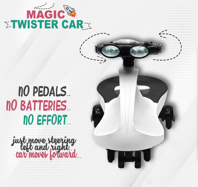 Pandaoriginals MAGIC PLASMA CAR AGE 1-5 YRS| ISI MARKED|SMOOTH RIDE | MUSIC & LIGHTS #JUST HERE  (White)