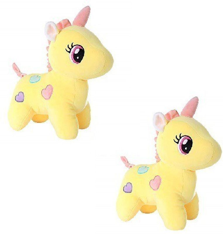 Kashish gift gallery Soft toy yellow unicorn set of -2, (25-30) - 30 cm  (Multicolor)