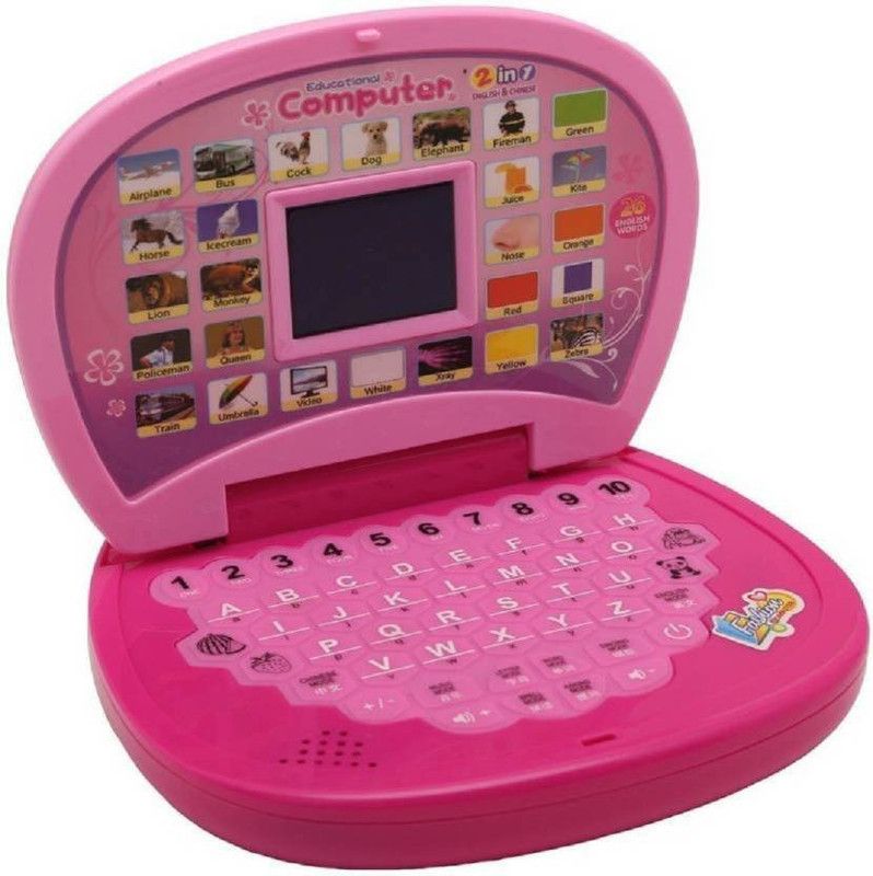 BM ABC and 123 Learning Kids Laptop with LED Display and Music  (Pink)