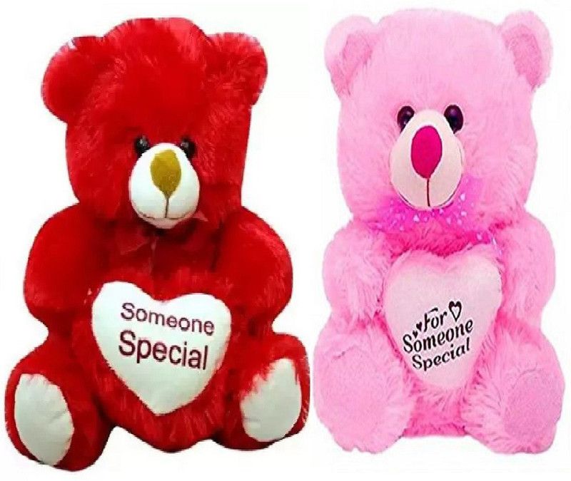 Tashu Collection soft cute huggable teddy bear for someone specialRP - 24 cm  (Red, Pink)