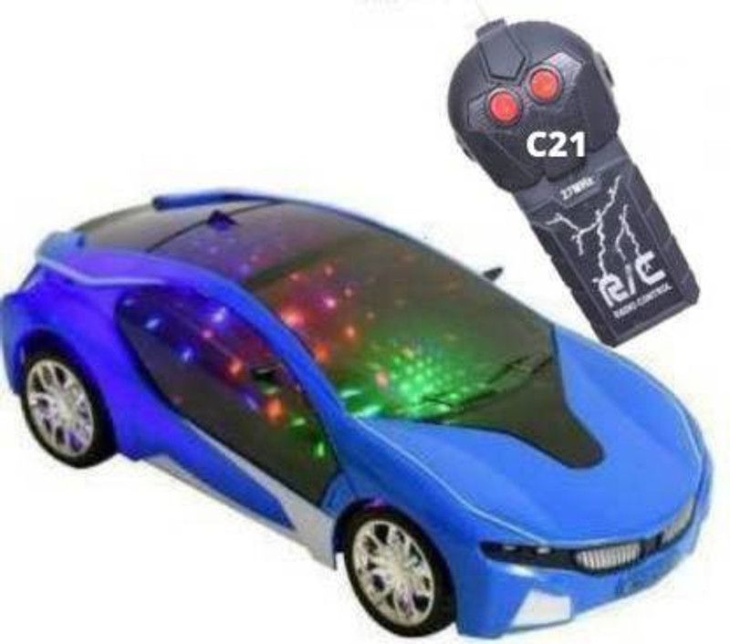 SNM97 Wireless Remote Control Fast Modern Car With 3D Light CAR_RC_BLU21  (Blue)