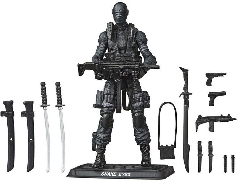 G.I. Joe Retro Collection Snake Eyes Toy 3.75-Inch-Scale Collectible Action Figure, Multiple Accessories  (Multicolor)