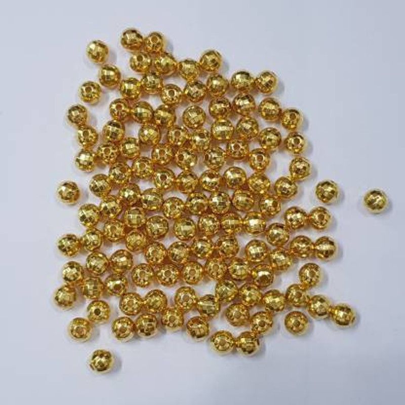 Zilzon Golden Fancy Cutting Beads 200 pcs of 8 MM