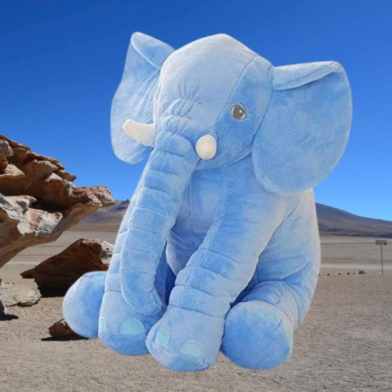 kashish trading company SOFT BLUE ELEPHANT PILLOW_C FOR YOUR KIDS (50-60 CM) - 55 cm  (Blue)