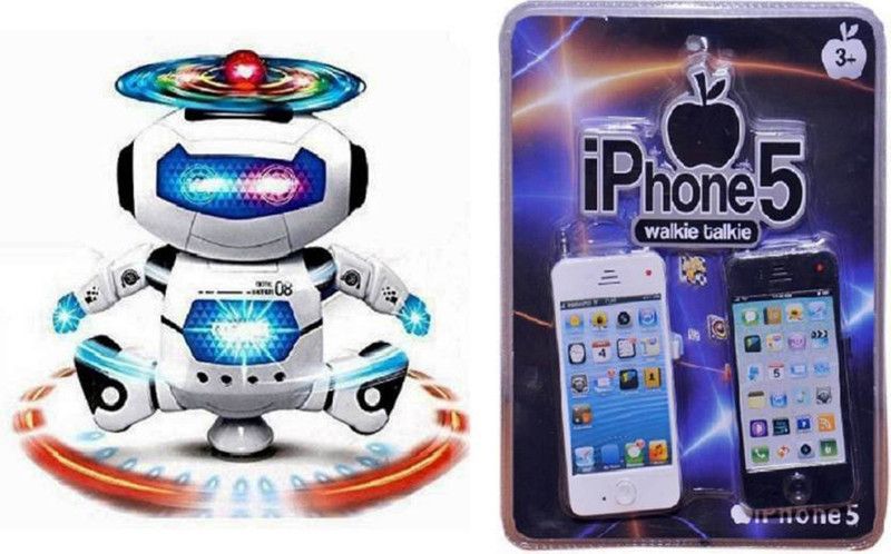 FEMININE STYLE Musical Naughty Robot with iPhone Walkie Talkie for kids (Multi color)  (Multicolor)