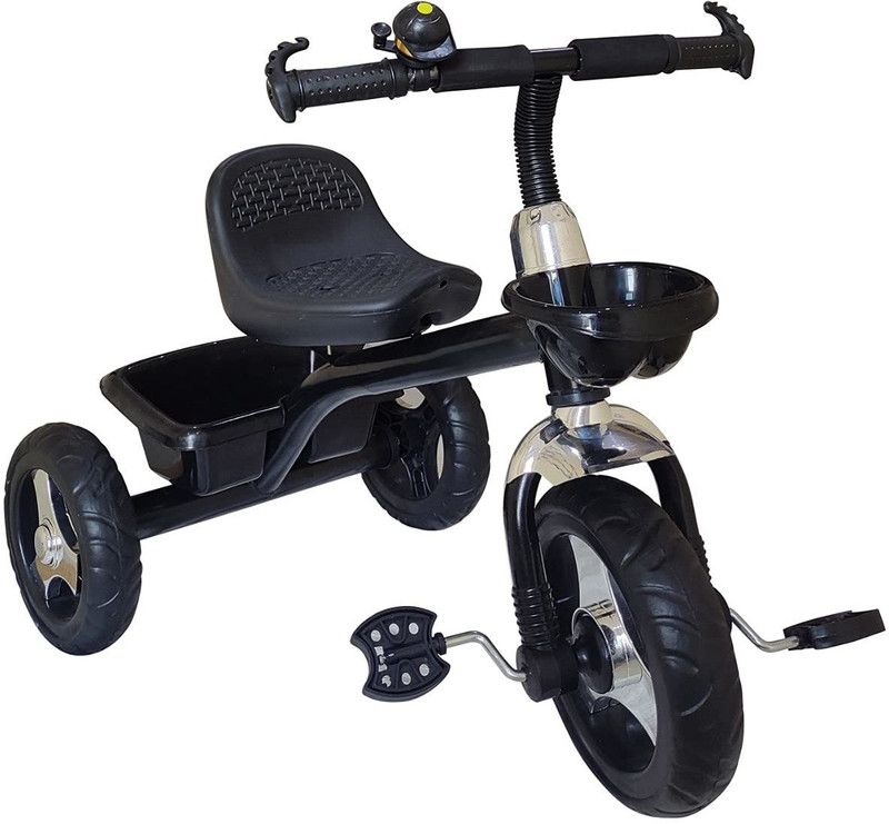 nextin Super-Duper Cool Tricycle with Cute Bell and front and back Basket for Your Toddler Tricycle  (Black)