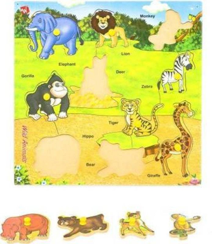 Haulsale (Elephant, Monkey, Lion) Forest Wooden Puzzle  (1 Pieces)
