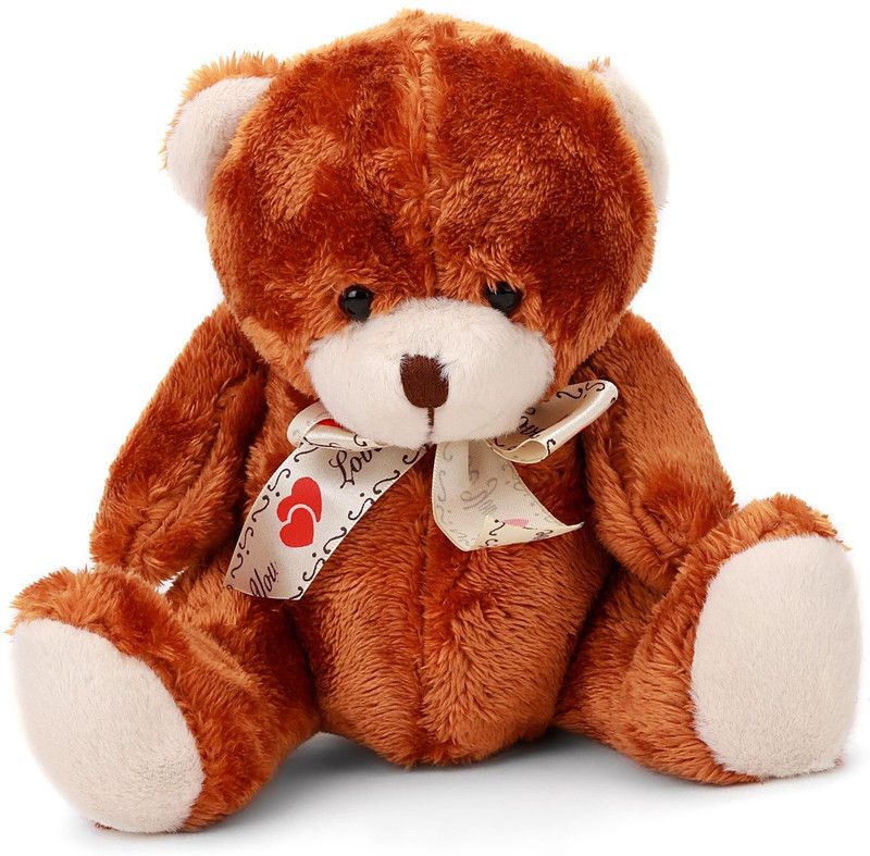 Starwalk Bear Plush Brown Colour with Love You Ribbon - 20 cm  (Brown)