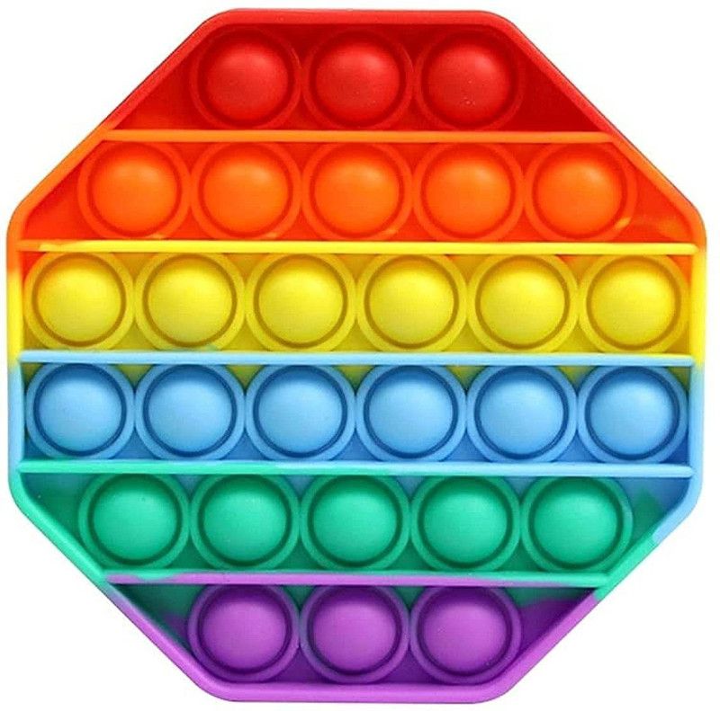 VISIONARY Push Pop it Bubble Fidget Toy, Stress Relief and Anti-Anxiety Tools Sensory Toy for Autism to Relieve Stress for Kids& Adult (Hexagon)  (Multicolor)