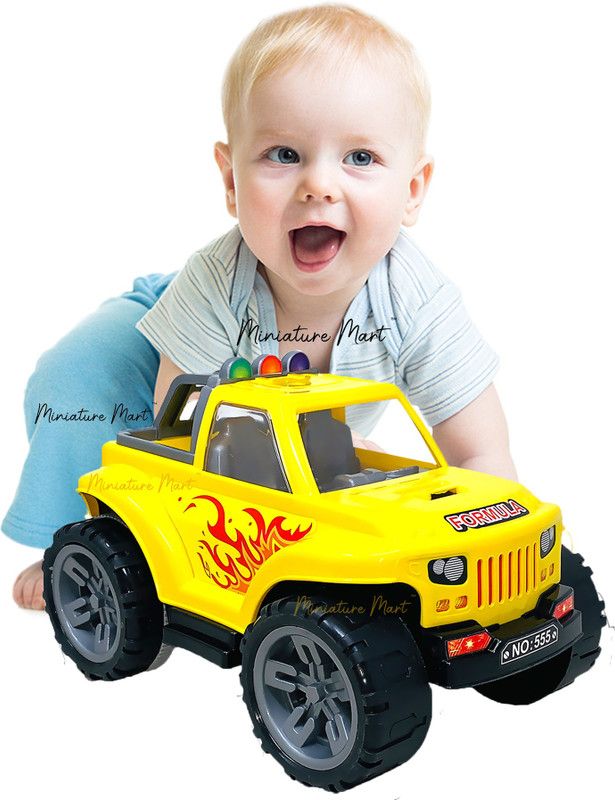 Giftary Big Size Unbreakable SUV Jeep Car Toy For Kids Just Hand Push & Go Toys  (Yellow, Pack of: 1)