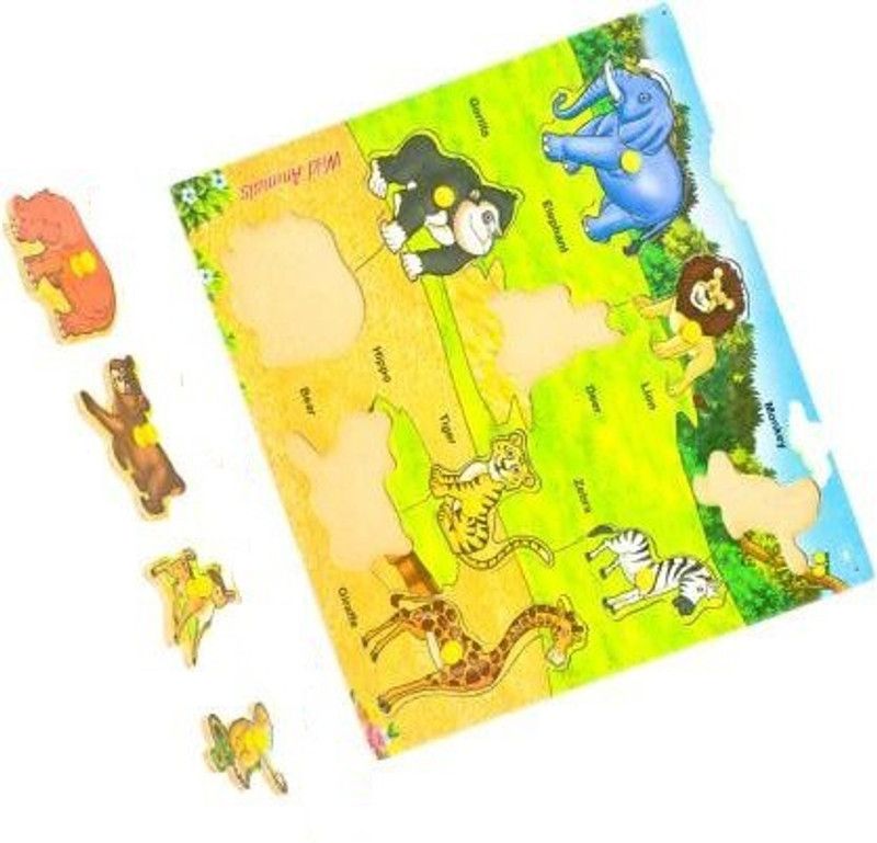 Haulsale 3D Jigsaw Puzzle Board for Kids - Wild/Forest Animal - Learning & Educational Gift for Kids (1 Pieces)  (Multicolor)