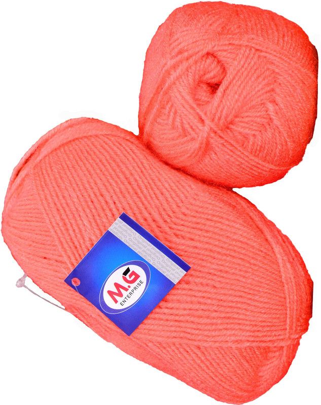 KNIT KING Rosemary Salmon (400 gm) Wool Ball Hand knitting wool / Art Craft soft fingering crochet hook yarn, needle knitting yarn thread dyed