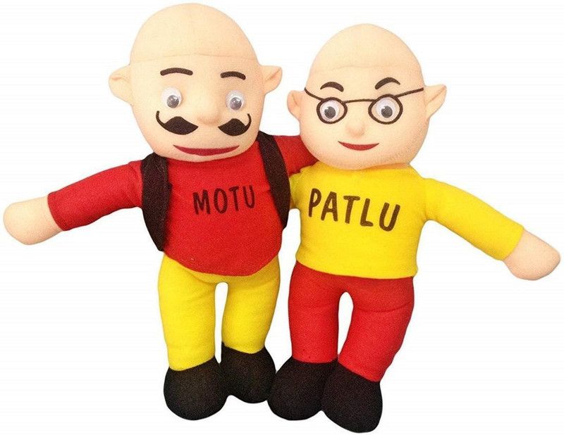 azvaka super soft plush toy soft stuffed for kids motu-patlu (38 cm)- Multi color - 38 cm  (Multicolor)