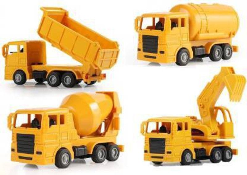 SR Toys Construction Engineering Toy Vehicle for Children (Pack of 4)  (Multicolor)