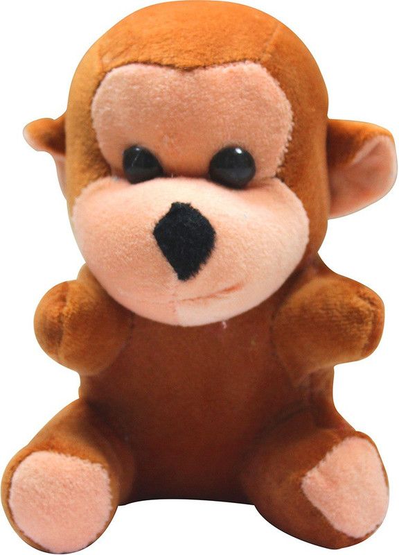 Casotec Cute Monkey Teddy Stuffed - 10.5 cm  (Brown)