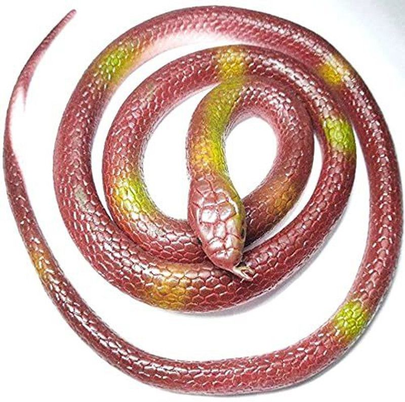 BBS DEAL Pack of-1pcs Realistic Rubber Snake Toy, Rubber Snakes to Keep Birds Away, Fake Brown Snake for Garden Props to Scare Squirrels, Scary Gag Lifelike Snakes Pranks Toys snack Gag Toy  (Brown)