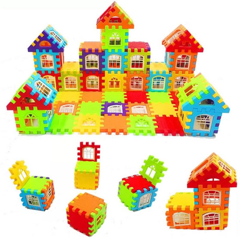 MANTICORE HH-68Happy House Building Block Learning, Educational Toy Non-Toxic Blocks 50pc  (Multicolor)