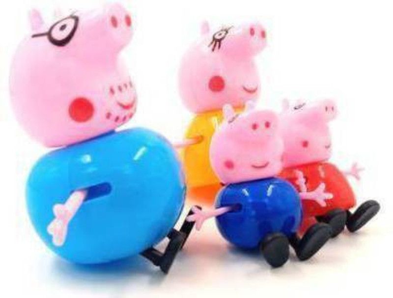 ns collection Pig Family Toy - Set of 4 with Pig House Set, Animated Toys for Children (Multicolor) (Multicolor)  (Multicolor)